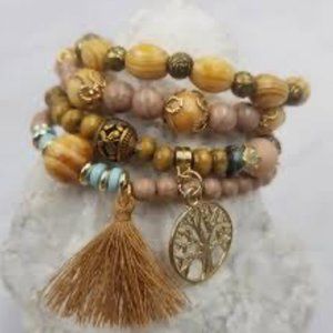 4pc Set/ Tree of Life, Tassel Charm